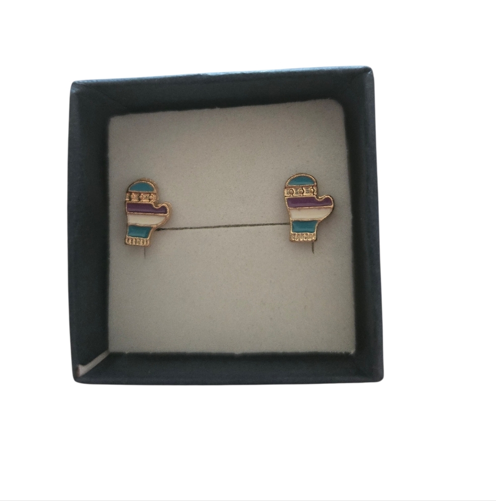 Tricolor Mitten Earrings (NWOT)